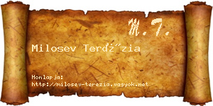 Milosev Terézia névjegykártya